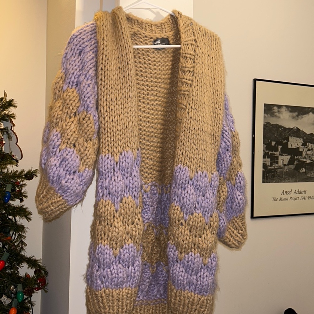 Anthropologie faux mohair cardigan.